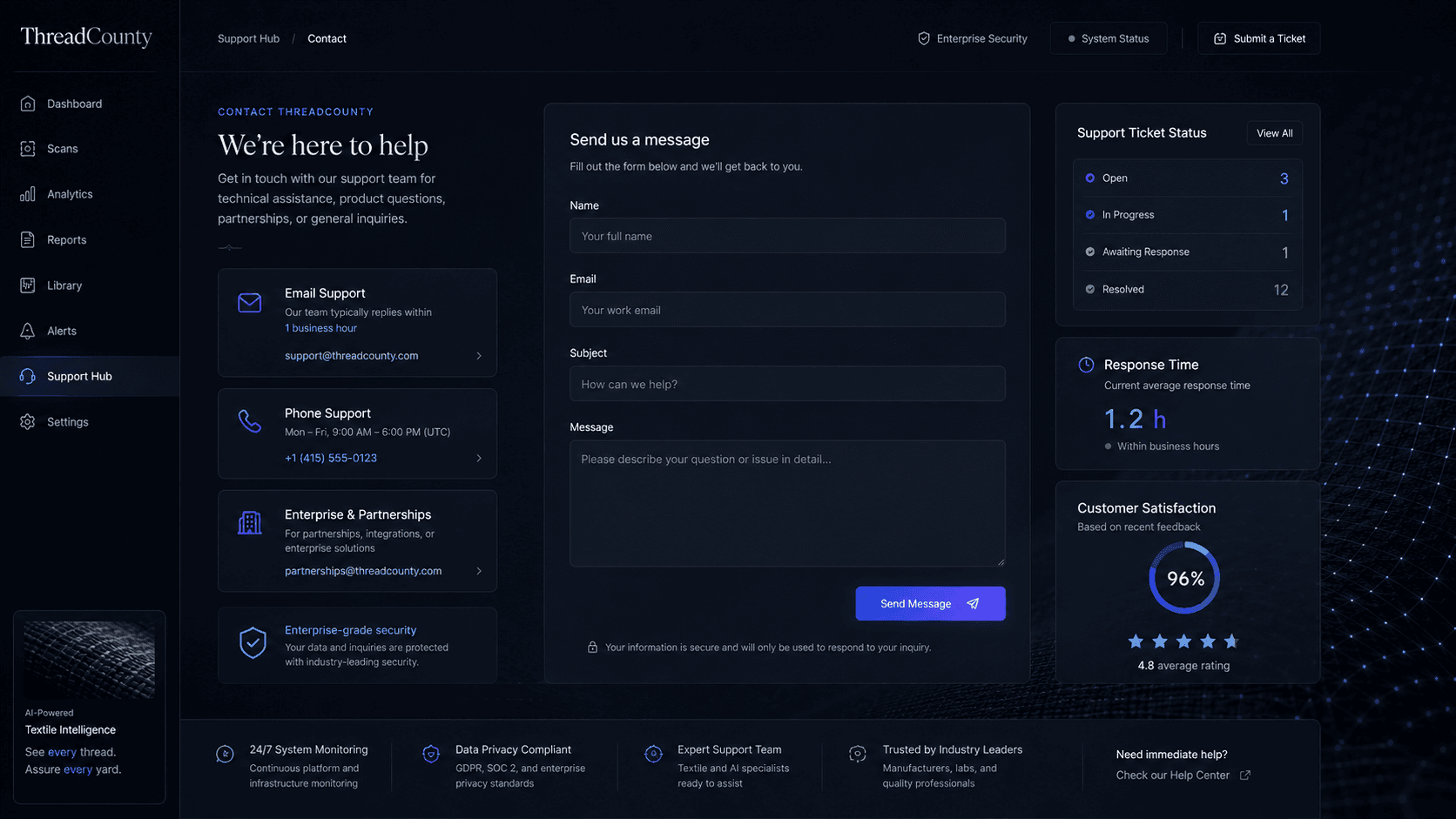 Support hub preview
