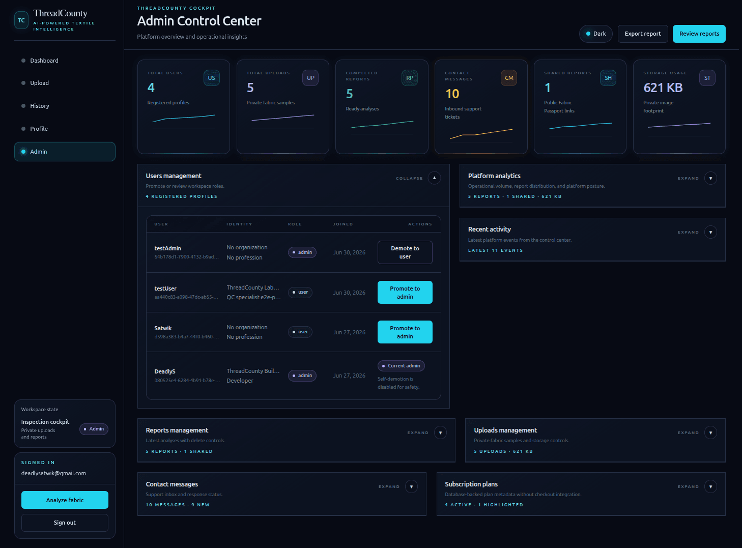 Admin control preview