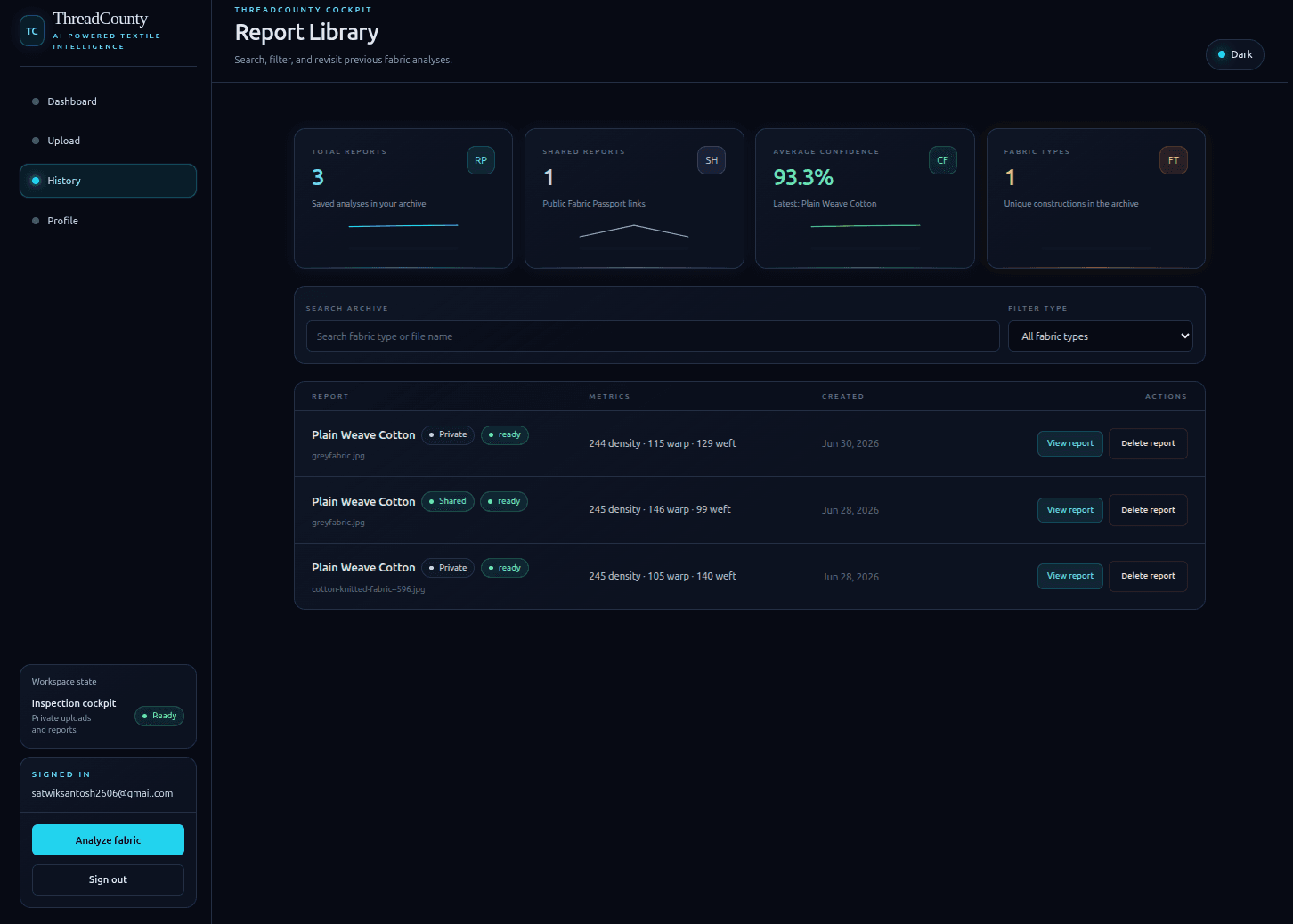 History and sharing preview